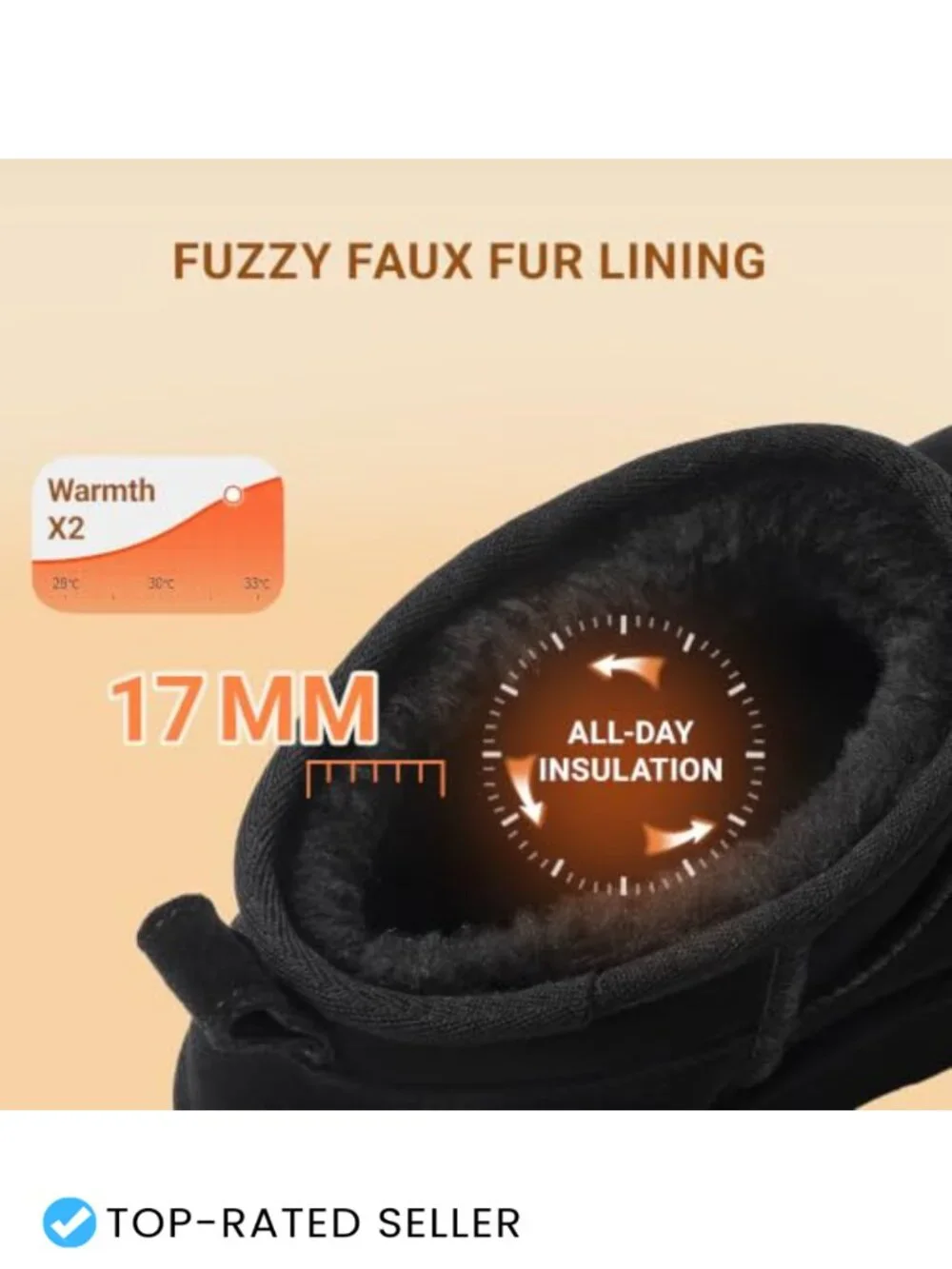 Fuzzy Lined Ankle Boots Women Platform Suede Winter Snow Boots